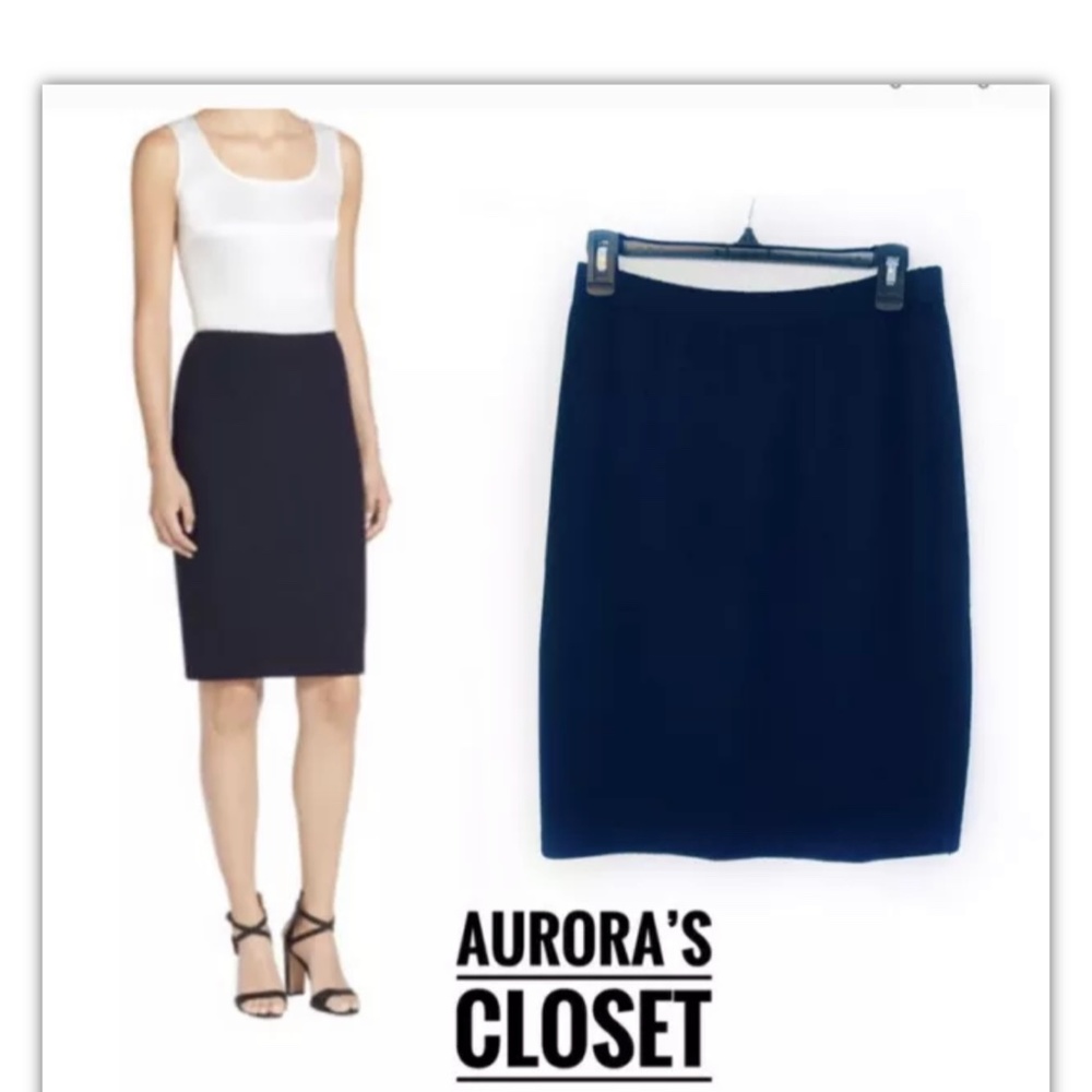 St. John 10 Black Santana Knit Pencil Skirt $400